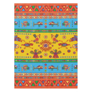 Farbenfrohe Azteken Tischdecke