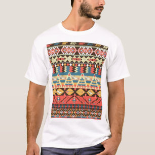 Farbenfrohe Azteken: Vögel, Muster der Blume. T-Shirt