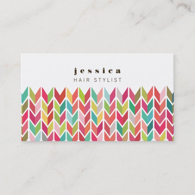 Farbenfrohe Aztekenpfeife Muster Hair Stylist Card Terminkarte (Vorderseite)