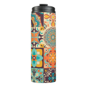 Farbenfrohe Azulejos Traditionelle Fliesenset Thermosbecher