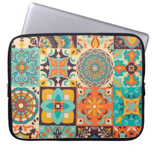 Farbenfrohe Azulejos Traditionelles Tiles-Set Laptopschutzhülle