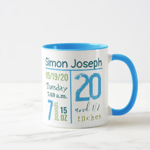 Farbenfrohe Baby Boy Foto Geburtsaufzeichnung Einf Tasse