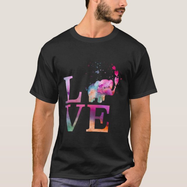 Farbenfrohe Baby Elephant Appreciation Day Liebe H T-Shirt (Vorderseite)