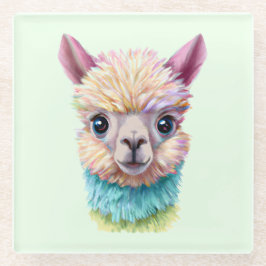 Farbenfrohe Baby Lama Glasuntersetzer