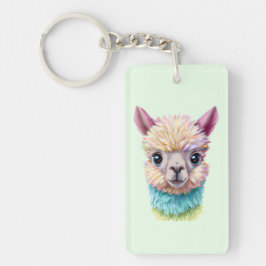 Farbenfrohe Baby Lama Schlüsselanhänger