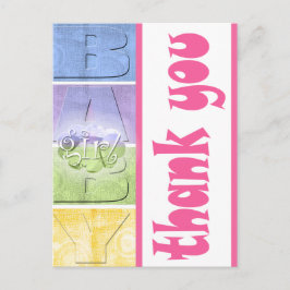 Farbenfrohe Babydusche Danke, Postcard Postkarte