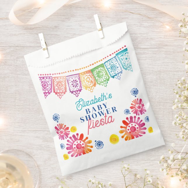 Farbenfrohe Babydusche mexikanische Fiesta Babydus Geschenktütchen (Ausgeschnitten)