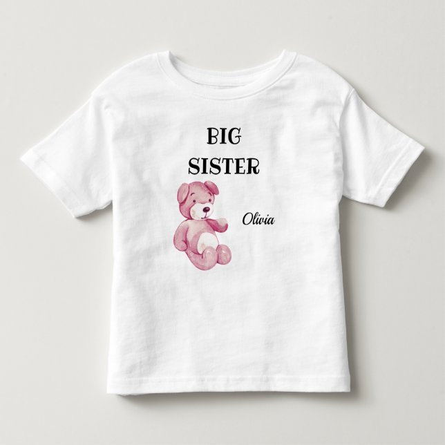 Farbenfrohe Babydusche Niedlich Big Sister 2T bis  Kleinkind T-shirt (Vorderseite)