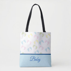 Farbenfrohe Babyfuß druckt Tote Bag Tasche