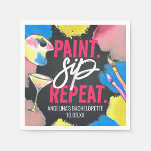 Farbenfrohe Bachelorette Paint und Side Serviette