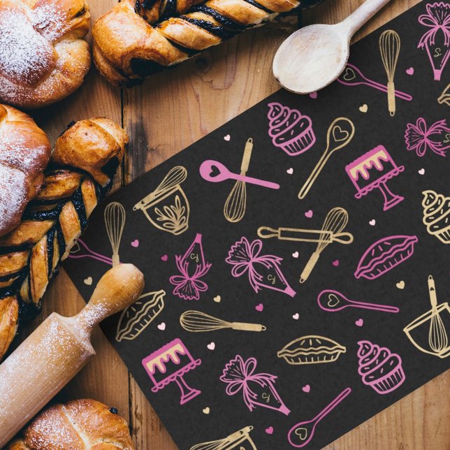 Farbenfrohe Backen & Kochen Utensidschwarzer Gold  Seidenpapier (Von Creator hochgeladen)