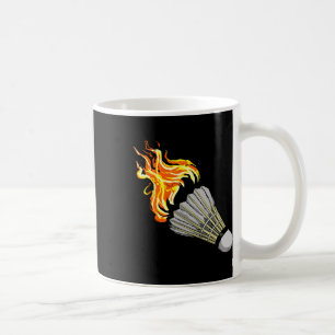 Farbenfrohe Badminton Flame Shuttle Art Sport Kaffeetasse