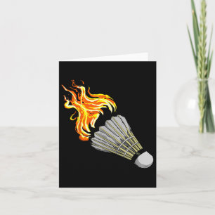 Farbenfrohe Badminton Flame Shuttle Art Sport Karte