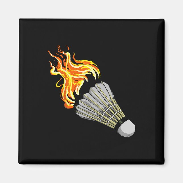 Farbenfrohe Badminton Flame Shuttle Art Sport Magnet (Vorne)