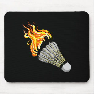 Farbenfrohe Badminton Flame Shuttle Art Sport Mousepad