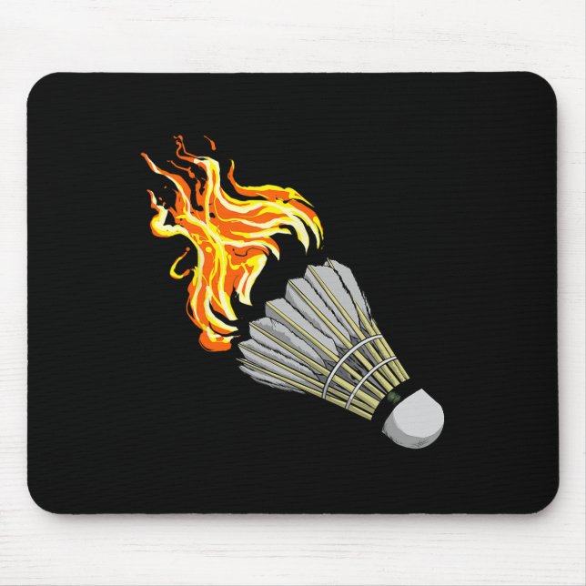 Farbenfrohe Badminton Flame Shuttle Art Sport Mousepad (Vorne)