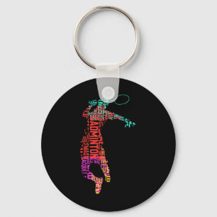 Farbenfrohe Badminton Player Shuttle Racket Badmin Schlüsselanhänger