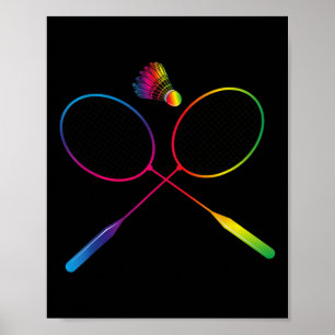Farbenfrohe Badminton-Shuttleservice mit Shuttlese Poster