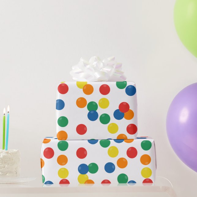 Farbenfrohe Ball-Muster Geschenkpapier (Partygeschenke)