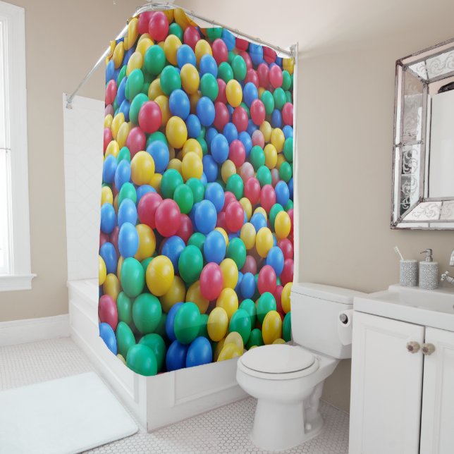 Farbenfrohe Ball Pit Balls Kinder spielen Duschvorhang (Beispiel)