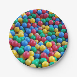 Farbenfrohe Ball Pit Balls Kinder spielen Pappteller