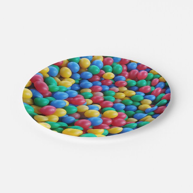 Farbenfrohe Ball Pit Balls Kinder spielen Pappteller (Schrägansicht)
