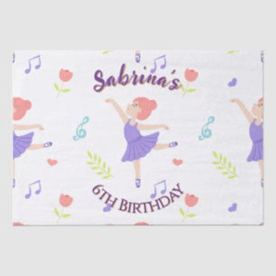 Farbenfrohe Ballerina Girls' Geburtstagsmuster Seidenpapier