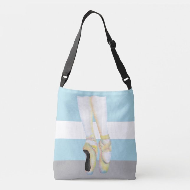 Farbenfrohe Ballet Shoes Illustration Tragetaschen Mit Langen Trägern (Rückseite)