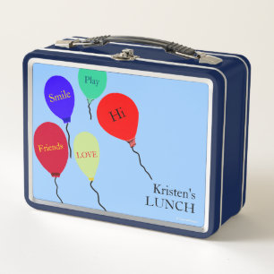 Farbenfrohe Ballon Kids-Nachrichten Metall Brotdose
