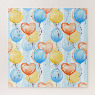 Farbenfrohe Ballons: Aquarellfarbenes, nahtloses M