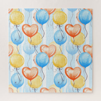 Farbenfrohe Ballons: Aquarellfarbenes, nahtloses M