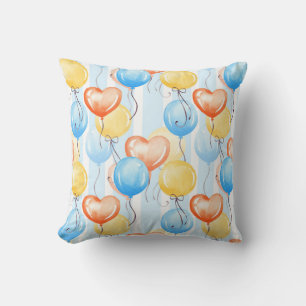 Farbenfrohe Ballons: Aquarellfarbenes, nahtloses M Kissen
