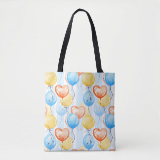 Farbenfrohe Ballons: Aquarellfarbenes, nahtloses M Tasche