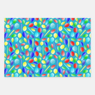 Farbenfrohe Ballons Spaß Feiern Geschenkpapier Set