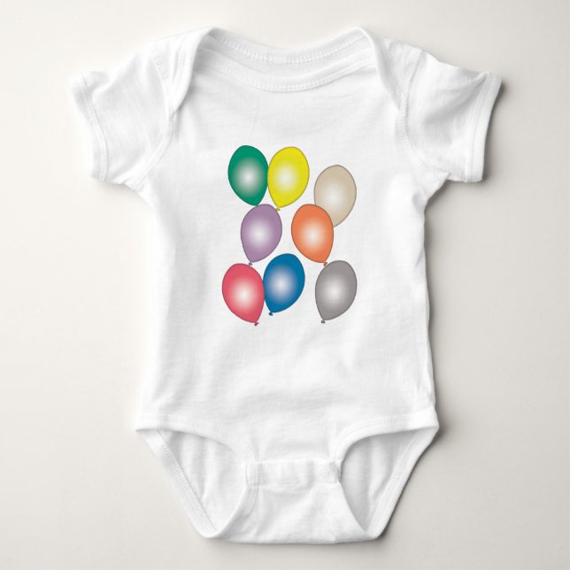 Farbenfrohe Balloons Baby Shirts (Vorderseite)