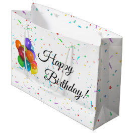 Farbenfrohe Balloons & Confetti Party Geschenktasc Große Geschenktüte