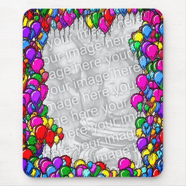 Farbenfrohe Balloons Design Foto Mousepad (Vorne)