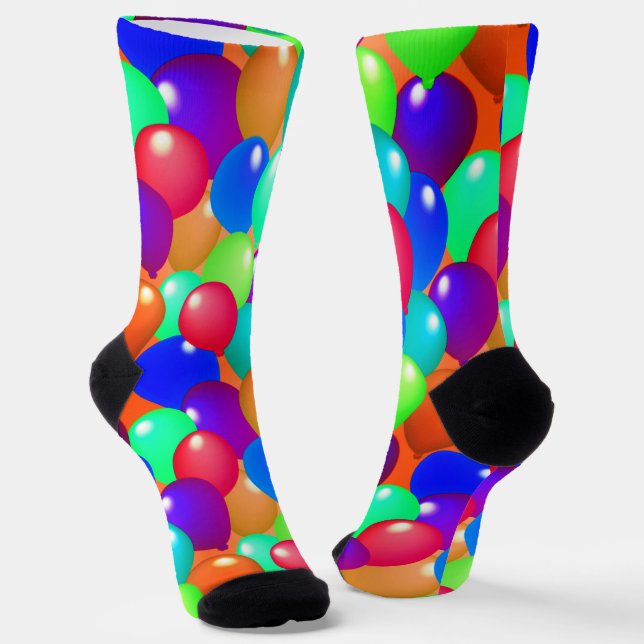 Farbenfrohe Balloons Festivalfreudigkeit Feier Socken (Gewinkelt)
