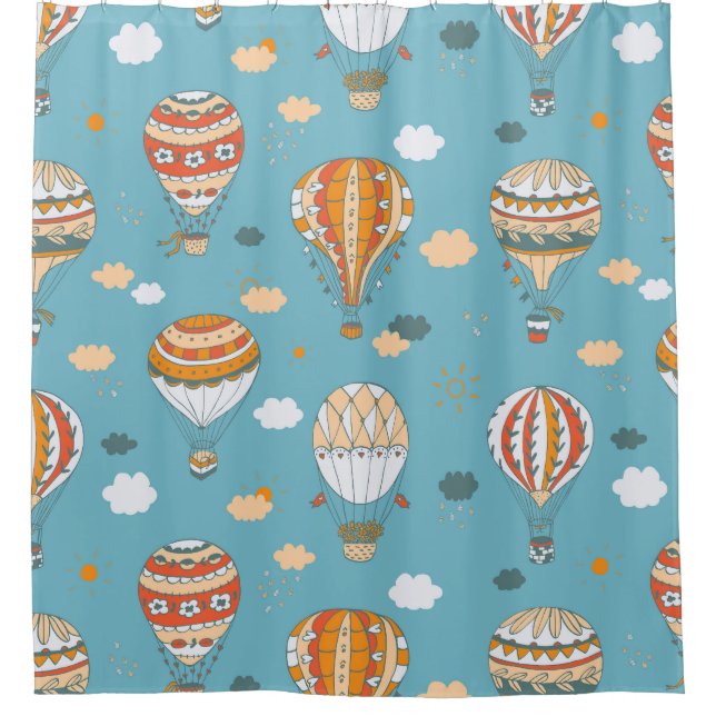 Farbenfrohe Balloons Festivals Design Duschvorhang (Vorderseite)