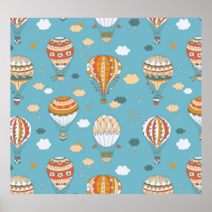 Farbenfrohe Balloons Festivals Design Poster