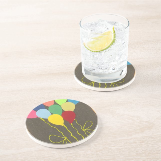 Farbenfrohe Balloons Grafik-Design Getränkeuntersetzer (Seite)