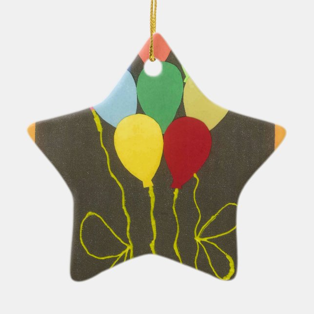 Farbenfrohe Balloons Grafik-Design Keramikornament (Vorne)
