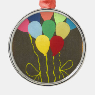 Farbenfrohe Balloons Grafik-Design Silbernes Ornament