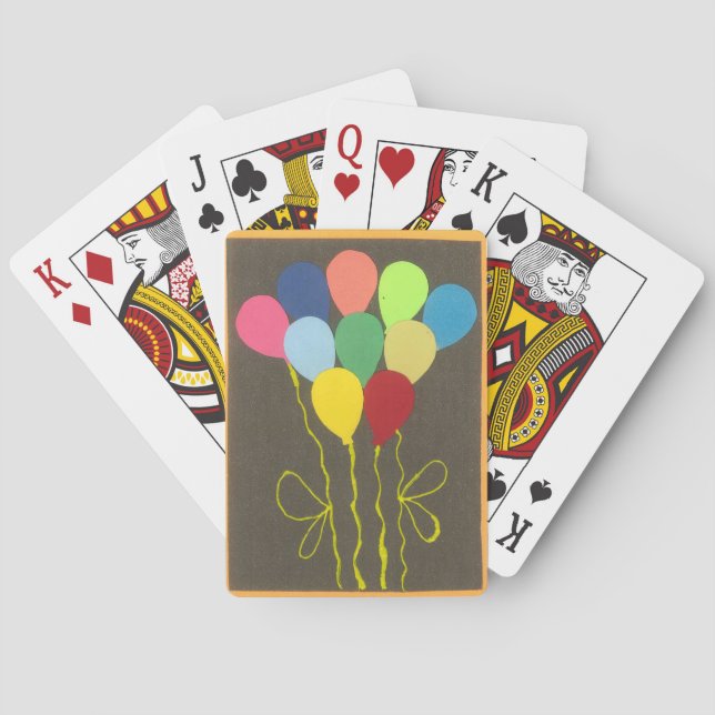 Farbenfrohe Balloons Grafik-Design Spielkarten (Rückseite)