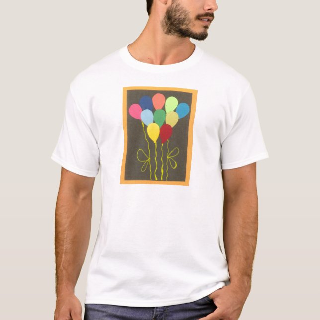 Farbenfrohe Balloons Grafik-Design T-Shirt (Vorderseite)