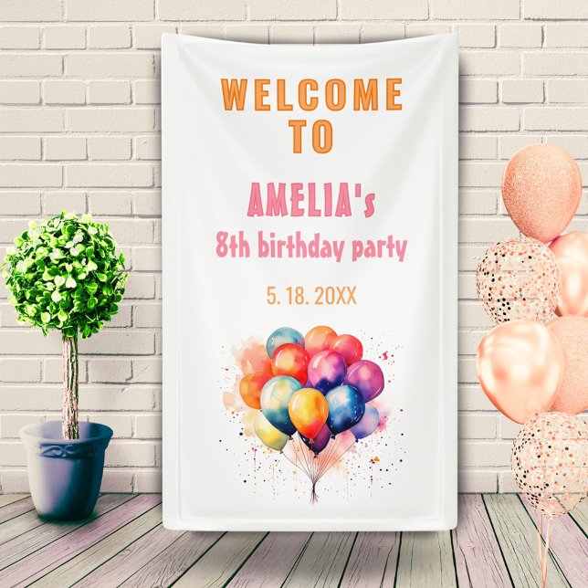 Farbenfrohe Balloons Kindergeburtstag Party Willko Banner (Von Creator hochgeladen)