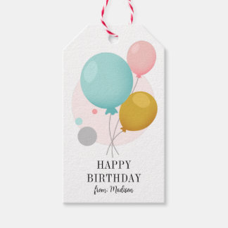 Farbenfrohe Balloons Personalisiert glücklich Gebu Geschenkanhänger