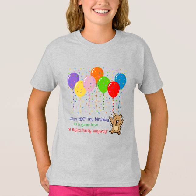 Farbenfrohe Balloons und ein glücklicher Bär T-Shirt (Vorderseite)