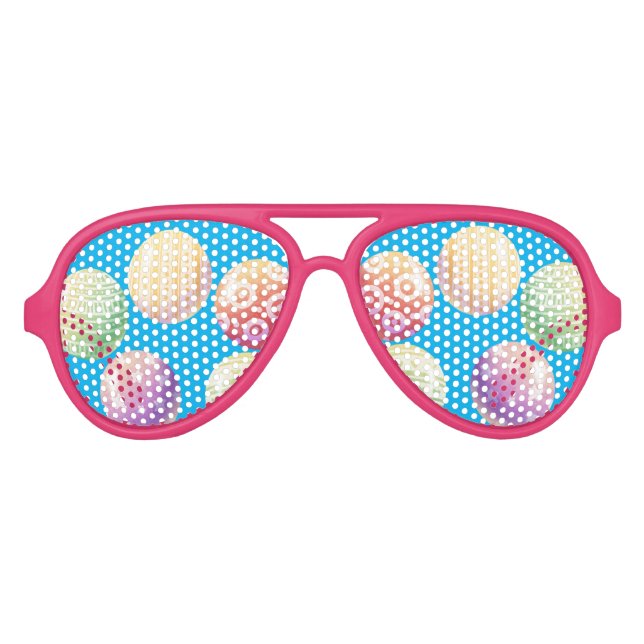 Farbenfrohe Balls - individuell anpassbare Aviator Partybrille (Vorderseite)