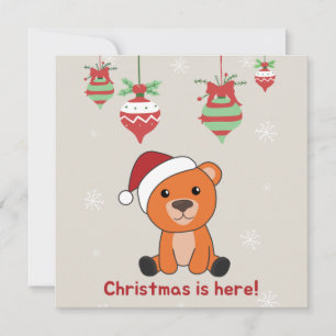 Farbenfrohe Bären Frohe Weihnachts Winter Tiere Bä Einladung